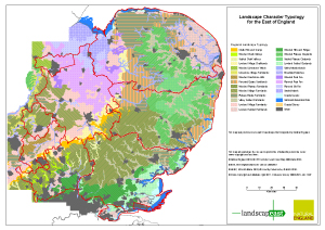 East of England Landscape Typology - A3 Landscape Map with National Character Areas